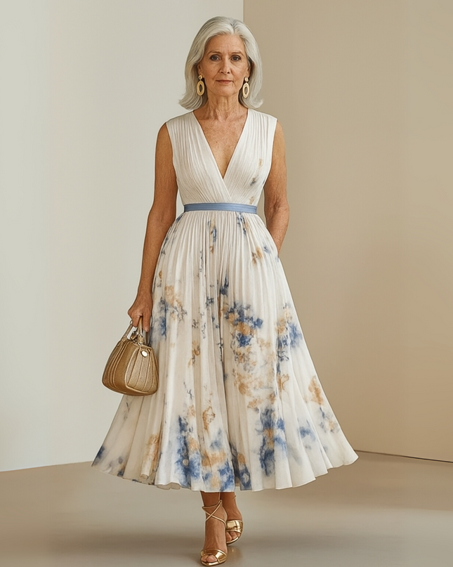 Women’s Floral Pleated Summer Wedding Guest Dress