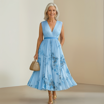 Women’s Floral Pleated Summer Wedding Guest Dress