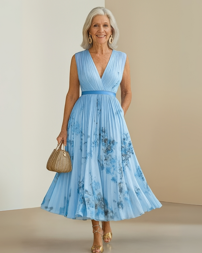 Women’s Floral Pleated Summer Wedding Guest Dress