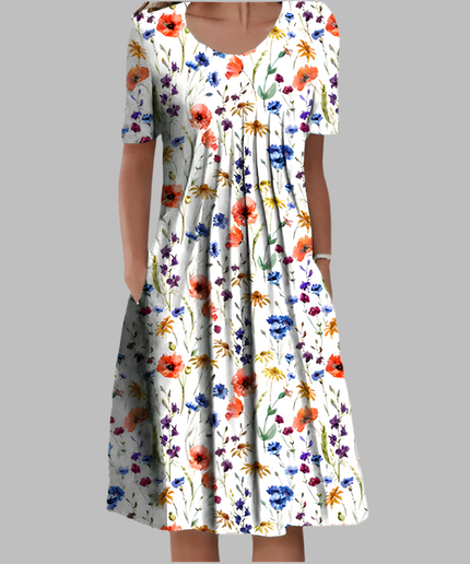 Women’s Floral Pocket Midi Dress