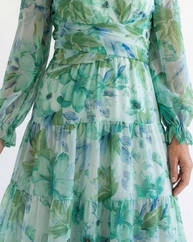 Women’s Floral Smocked Waist Maxi Dress