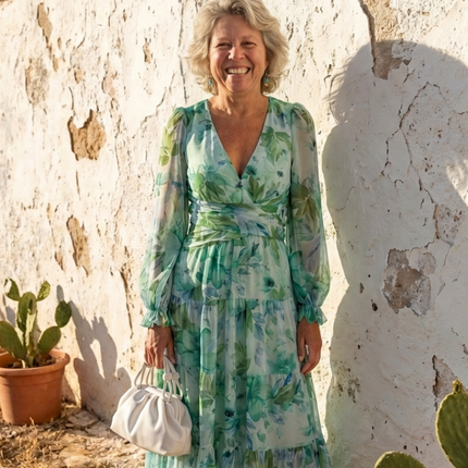 Women’s Floral Smocked Waist Maxi Dress