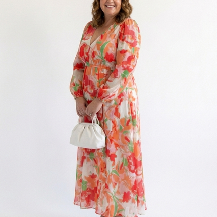 Women’s Floral Smocked Waist Maxi Dress