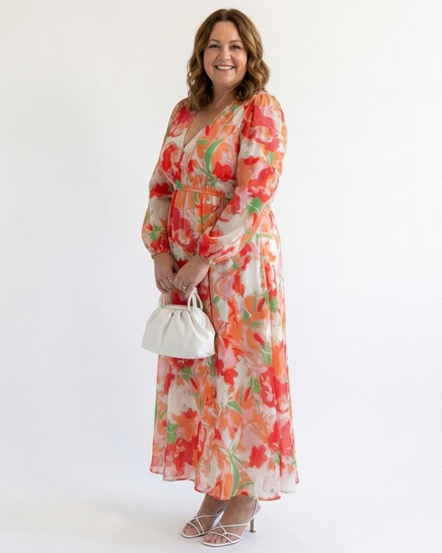 Women’s Floral Smocked Waist Maxi Dress