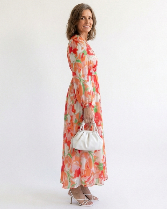 Women’s Floral Smocked Waist Maxi Dress
