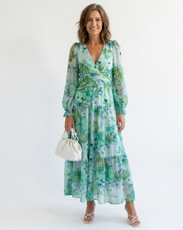 Women’s Floral Smocked Waist Maxi Dress