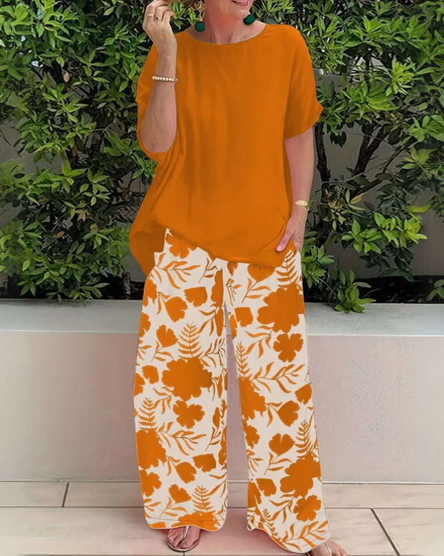 Women’s Floral Wide Leg Trouser Set