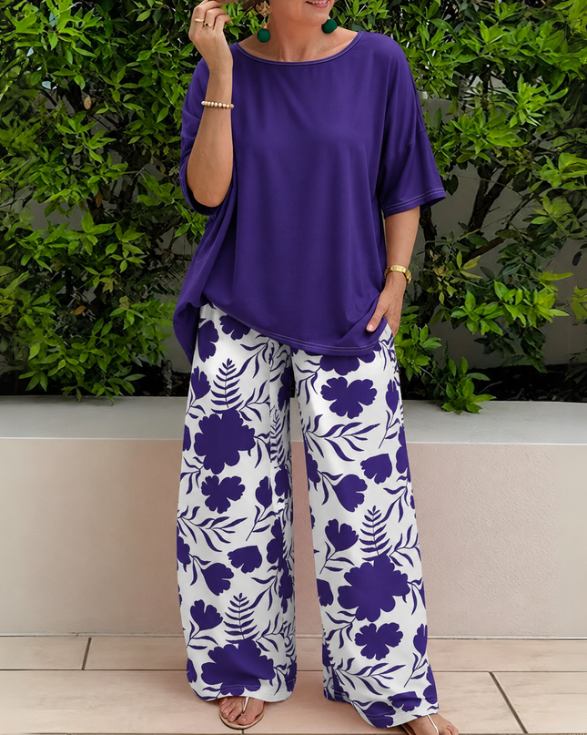 Women’s Floral Wide Leg Trouser Set