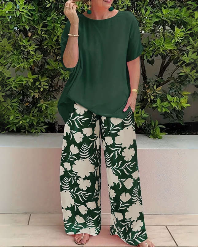 Women’s Floral Wide Leg Trouser Set