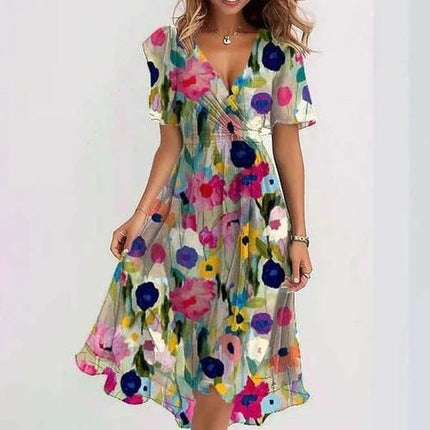 Women’s Flutter Sleeve Floral Wrap Dress