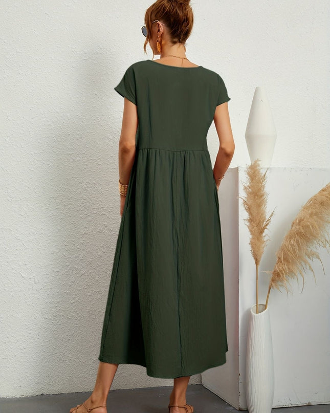 Women’s Gathered Waist Midi Dress