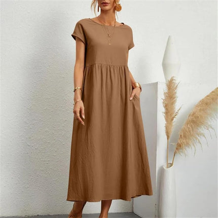 Women’s Gathered Waist Midi Dress