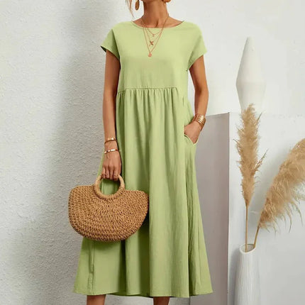 Women’s Gathered Waist Midi Dress