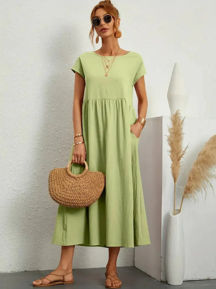 Women’s Gathered Waist Midi Dress