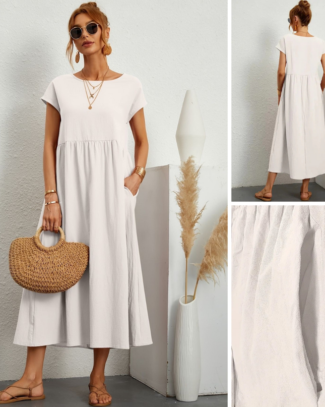 Women’s Gathered Waist Midi Dress