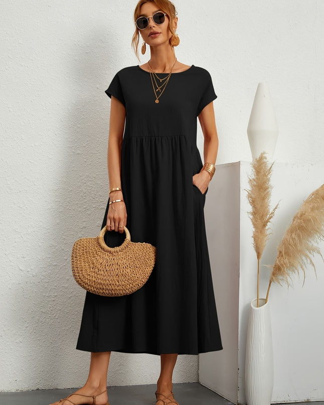 Women’s Gathered Waist Midi Dress