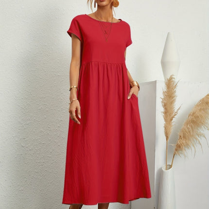Women’s Gathered Waist Midi Dress