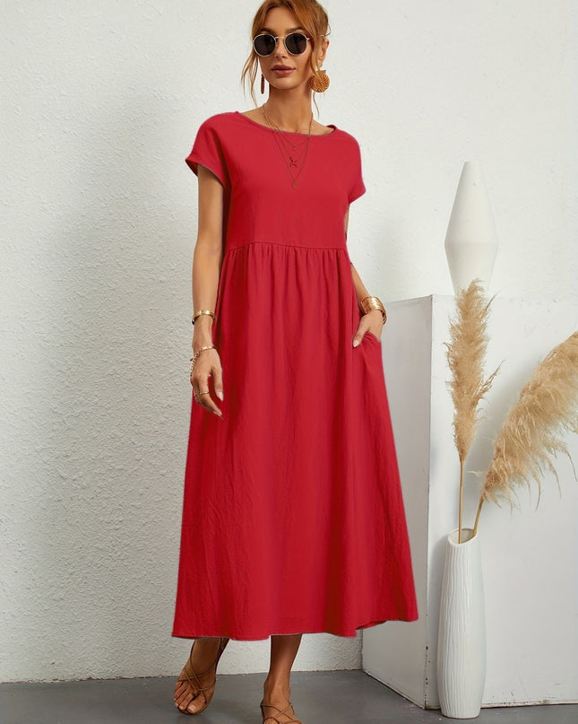 Women’s Gathered Waist Midi Dress