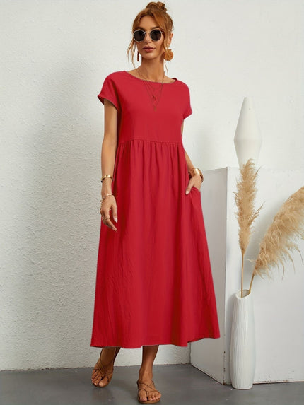 Women’s Gathered Waist Midi Dress