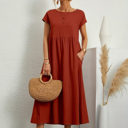 Women’s Gathered Waist Midi Dress