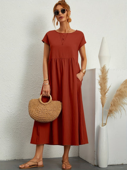 Women’s Gathered Waist Midi Dress
