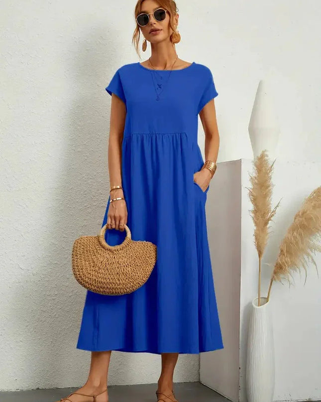 Women’s Gathered Waist Midi Dress