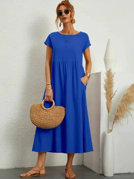 Women’s Gathered Waist Midi Dress