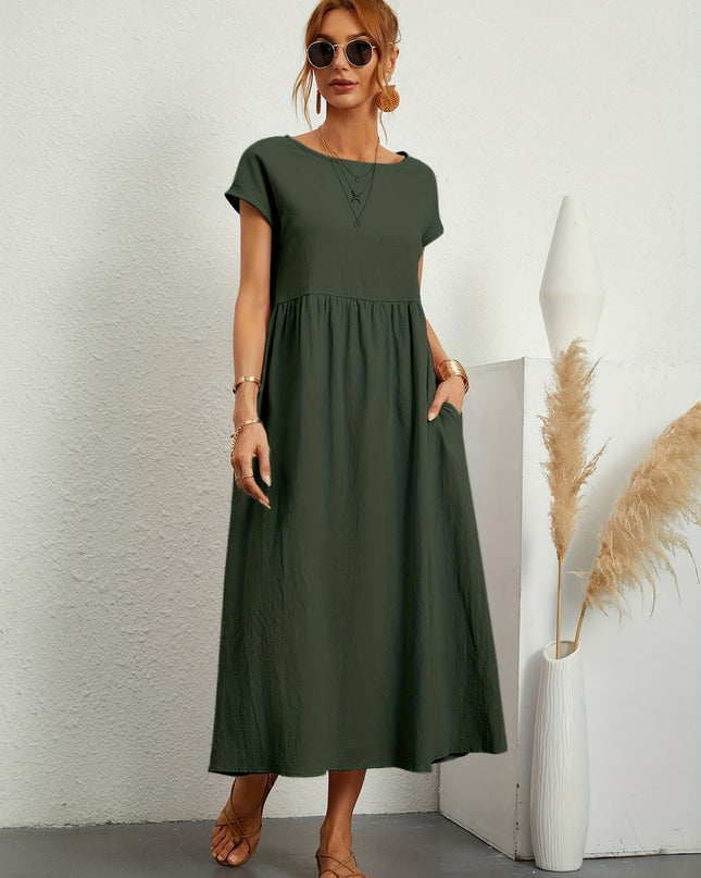 Women’s Gathered Waist Midi Dress