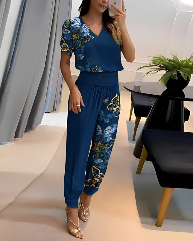 Women’s Geometric Wide Leg Trouser Set