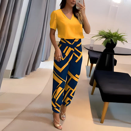 Women’s Geometric Wide Leg Trouser Set