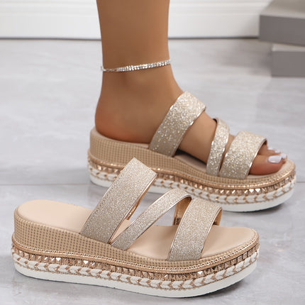 Women’s Glitter Strap Platform Sandals