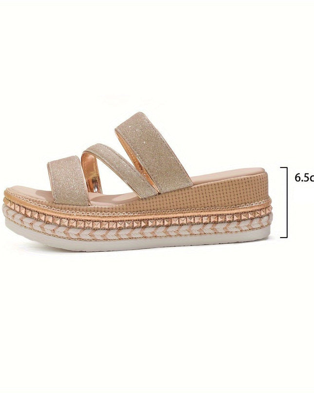Women’s Glitter Strap Platform Sandals