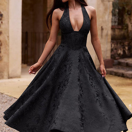 Women’s Jacquard Halter Midi Dress