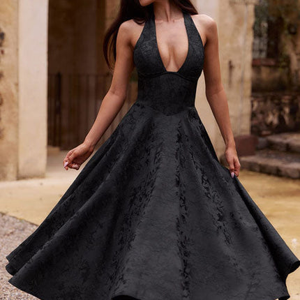 Women’s Jacquard Halter Midi Dress