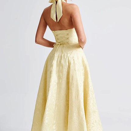 Women’s Jacquard Halter Midi Dress