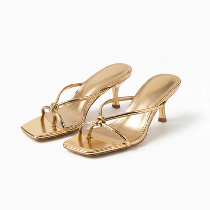 Women’s Knot Strap Mule Heels