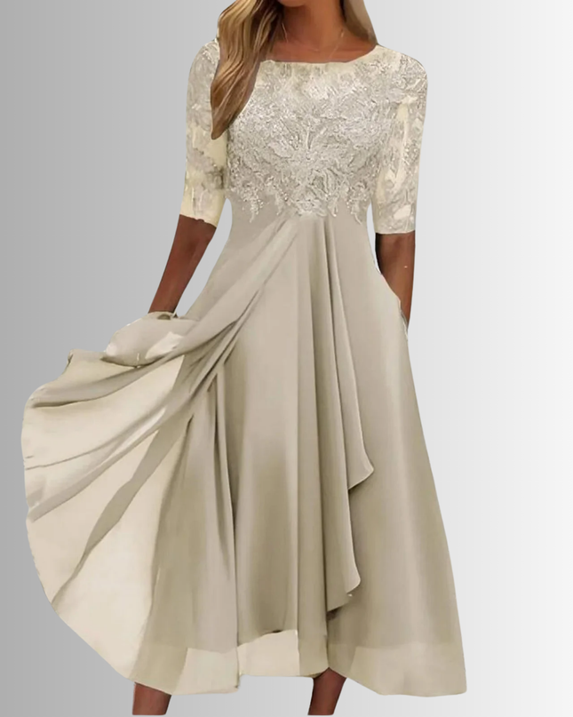 Women’s Lace Bodice Midi Dress
