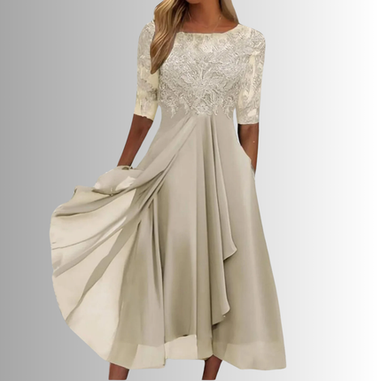 Women’s Lace Bodice Midi Dress