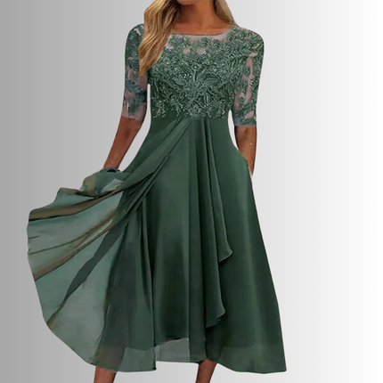 Women’s Lace Bodice Midi Dress