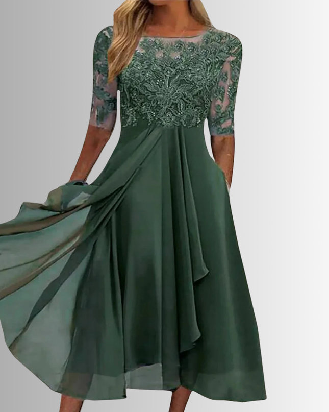 Women’s Lace Bodice Midi Dress