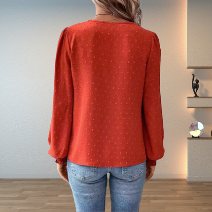 Women’s Lace Trim V-Neck Blouse