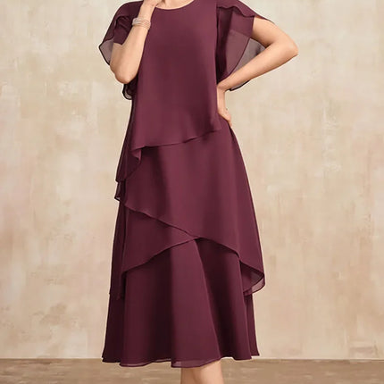 Women’s Layered Chiffon Midi Dress