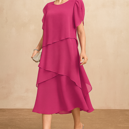 Women’s Layered Chiffon Midi Dress
