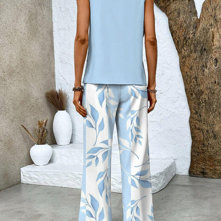 Women’s Layered Tank Top and Wide Leg Trouser Set