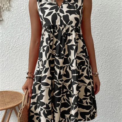 Women’s Leaf Print Tiered Dress