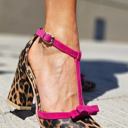 Women’s Leopard Print Buckle Pumps