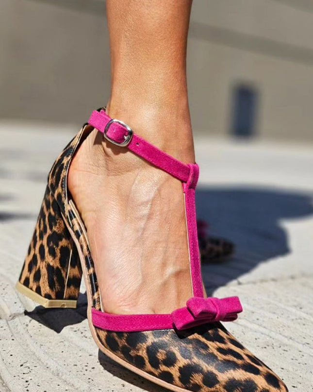 Women’s Leopard Print Buckle Pumps