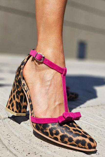 Women’s Leopard Print Buckle Pumps