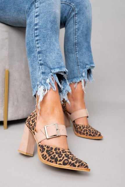 Women’s Leopard Print Buckle Strap Heels