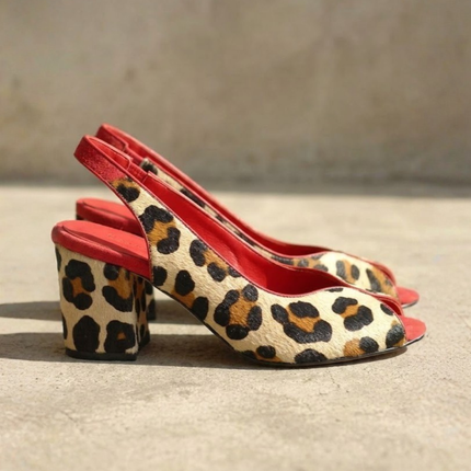 Women’s Leopard Print Cutout Block Heels